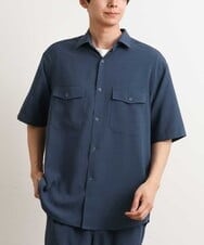 KHBGS53049 a.v.v MEN(アー・ヴェ・ヴェ) 【接触冷感/S-XXL】リライト Wポケットシャツ（セットアップ可） ブルー