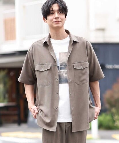 KHBGS53049 a.v.v MEN 【接触冷感/S-XXL】リライト Wポケットシャツ（セットアップ可）