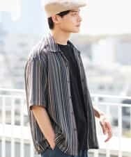KHBGS58069 a.v.v MEN(アー・ヴェ・ヴェ) ラッセルレース五分袖シャツ グリーン