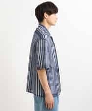 KHBGS58069 a.v.v MEN(アー・ヴェ・ヴェ) ラッセルレース五分袖シャツ ライトブルー