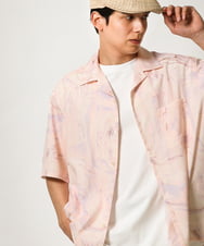 KHBGS61059 a.v.v MEN(アー・ヴェ・ヴェ) 【接触冷感/速乾】マーブルプリントシャツ(五分袖) ピンク