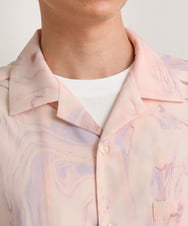 KHBGS61059 a.v.v MEN(アー・ヴェ・ヴェ) マーブルプリントシャツ(五分袖) ピンク