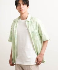 KHBGS61059 a.v.v MEN(アー・ヴェ・ヴェ) マーブルプリントシャツ(五分袖) ミント