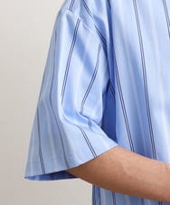 KHBGS63059 a.v.v MEN(アー・ヴェ・ヴェ) ストライプワイドシルエットシャツ(五分袖) ブルー