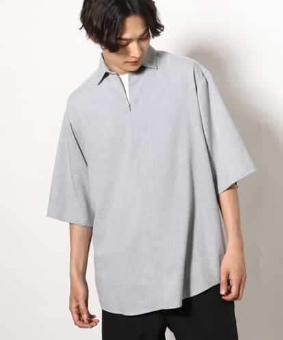 KHBGV25059 a.v.v MEN 【好印象シャツ】スキッパーシャツプルオーバー 五分袖