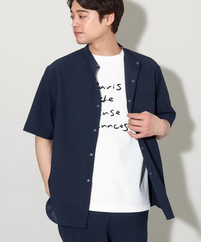 KHBGV42049  【涼感】リライトバンドカラーシャツ 5分袖（セットアップ可）