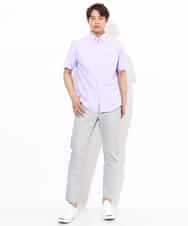 KHBGV43044 a.v.v MEN(アー・ヴェ・ヴェ) 【定番アイテム】エッフェル塔刺繍オックスシャツ 半袖 オレンジ