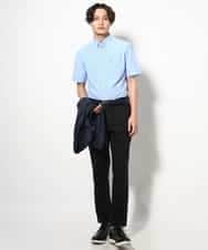 KHBGV43044 a.v.v MEN(アー・ヴェ・ヴェ) 【定番アイテム】エッフェル塔刺繍オックスシャツ 半袖 オレンジ