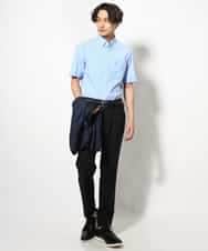 KHBGV43044 a.v.v MEN(アー・ヴェ・ヴェ) 【定番アイテム】エッフェル塔刺繍オックスシャツ 半袖 オレンジ