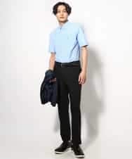 KHBGV43044 a.v.v MEN(アー・ヴェ・ヴェ) 【定番アイテム】エッフェル塔刺繍オックスシャツ 半袖 オレンジ