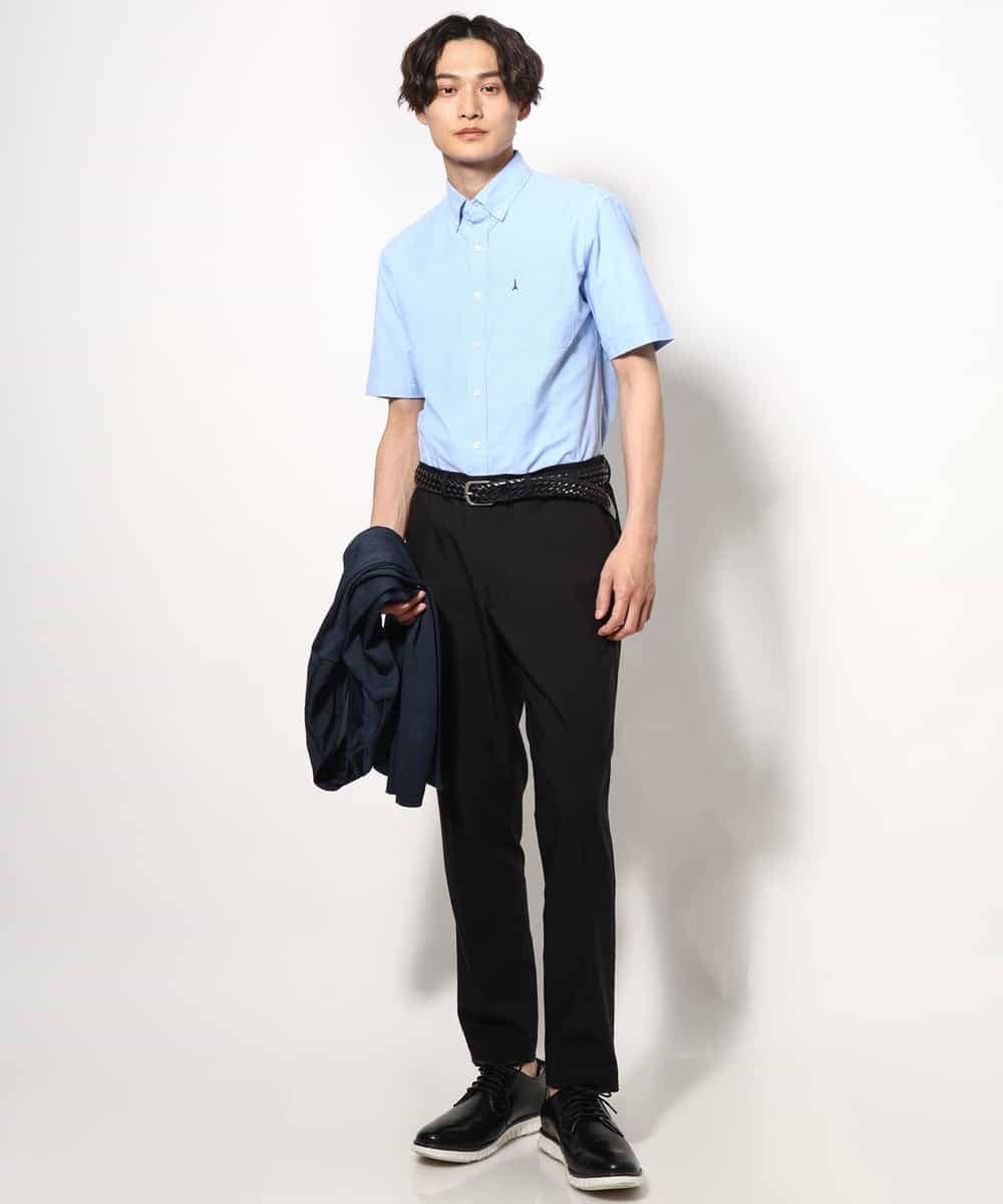 KHBGV43044 a.v.v MEN(アー・ヴェ・ヴェ) 【定番アイテム】エッフェル塔刺繍オックスシャツ 半袖 オレンジ