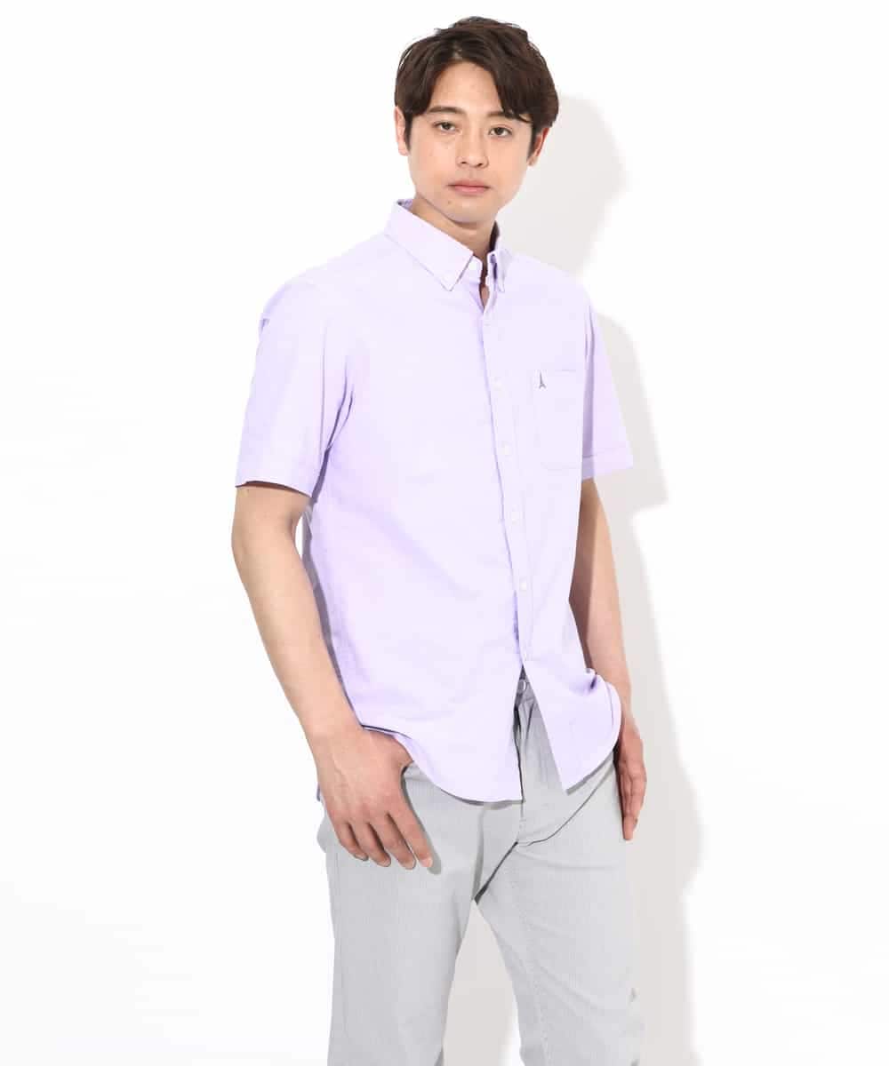 KHBGV43044 a.v.v MEN(アー・ヴェ・ヴェ) 【定番アイテム】エッフェル塔刺繍オックスシャツ 半袖 オレンジ