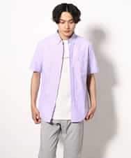 KHBGV43044 a.v.v MEN(アー・ヴェ・ヴェ) 【定番アイテム】エッフェル塔刺繍オックスシャツ 半袖 オレンジ