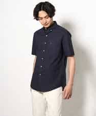 KHBGV43044 a.v.v MEN(アー・ヴェ・ヴェ) 【定番アイテム】エッフェル塔刺繍オックスシャツ 半袖 オレンジ