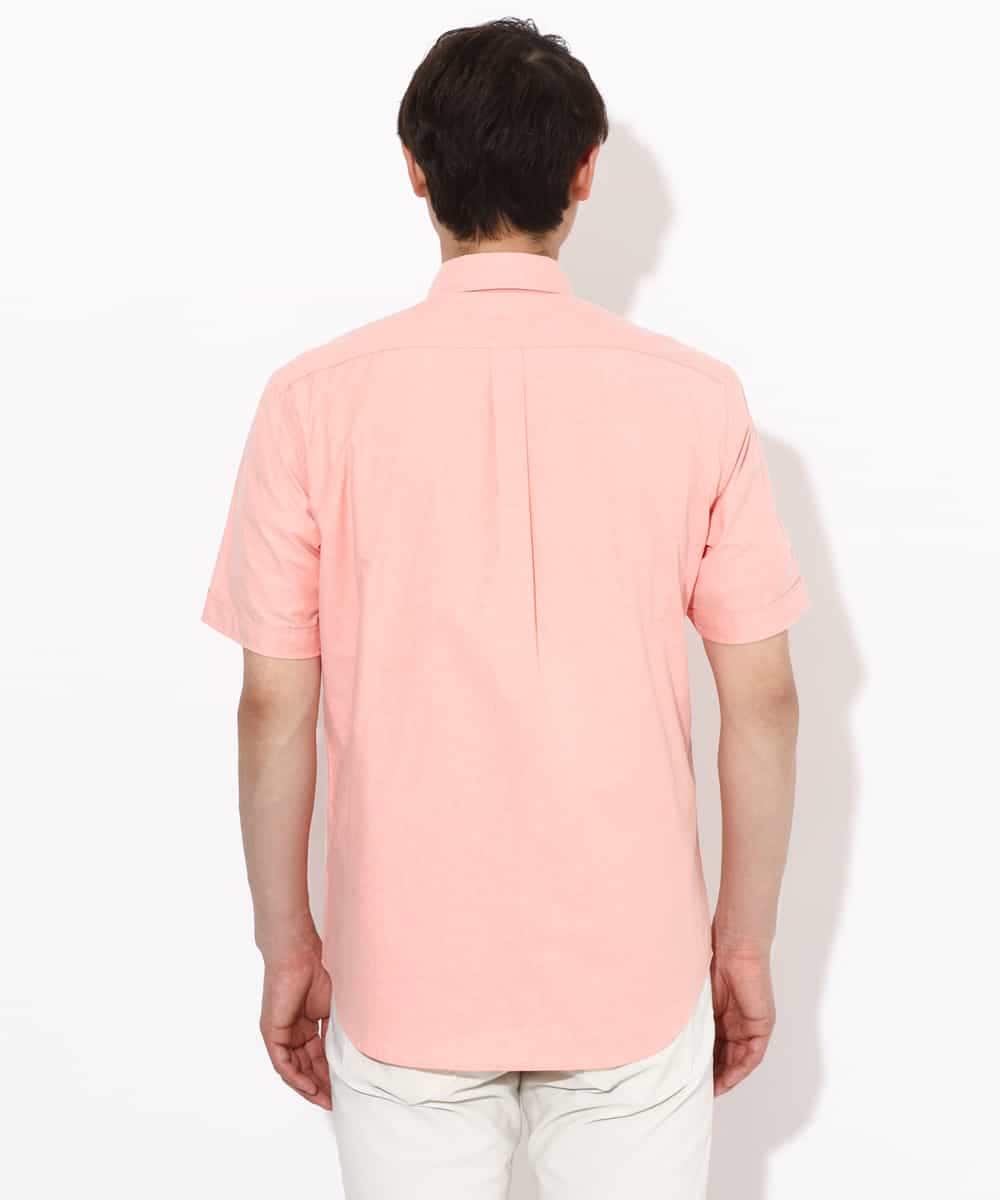 KHBGV43044 a.v.v MEN(アー・ヴェ・ヴェ) 【定番アイテム】エッフェル塔刺繍オックスシャツ 半袖 オレンジ