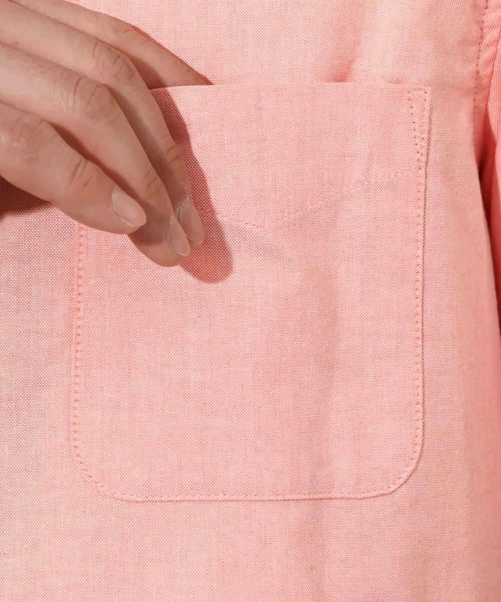 KHBGV43044 a.v.v MEN(アー・ヴェ・ヴェ) 【定番アイテム】エッフェル塔刺繍オックスシャツ 半袖 オレンジ