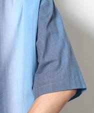 KHBGV54069 a.v.v MEN(アー・ヴェ・ヴェ) 【軽くて涼しい】グラデーションプリントオープンカラーシャツ ５分袖 ライトブルー