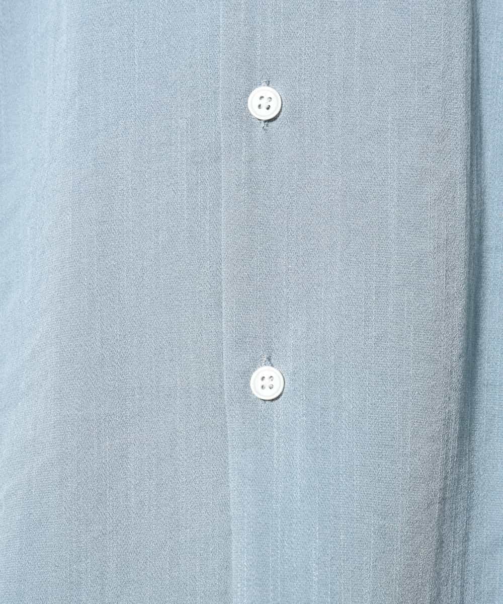 KHBGV59069 a.v.v MEN(アー・ヴェ・ヴェ) 【トレンド】フラワー刺繍オープンカラーシャツ 五分袖 ライトブルー