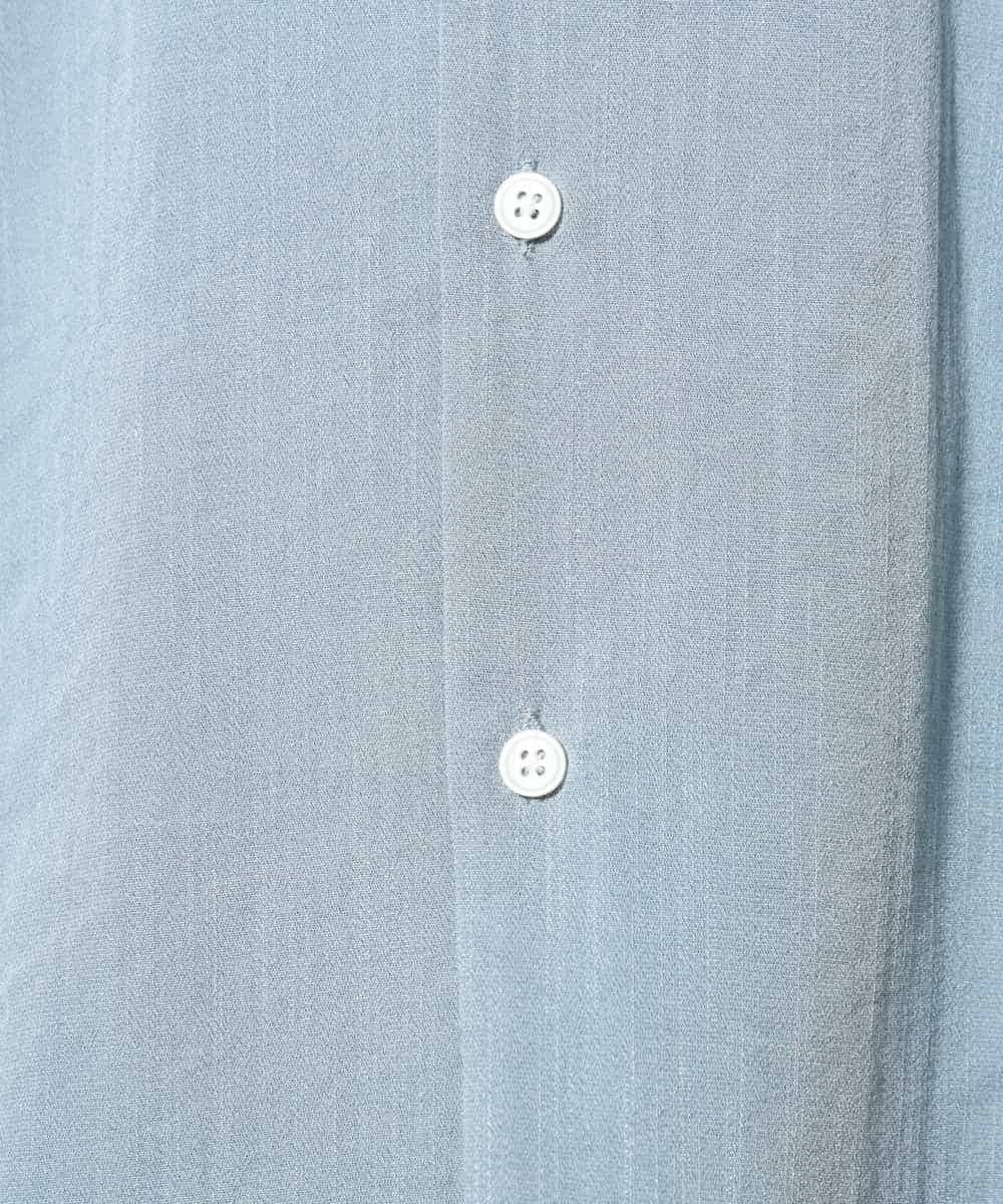 KHBGV59069 a.v.v MEN(アー・ヴェ・ヴェ) 【接触冷感】フラワー刺繍オープンカラーシャツ 5分袖 ライトブルー