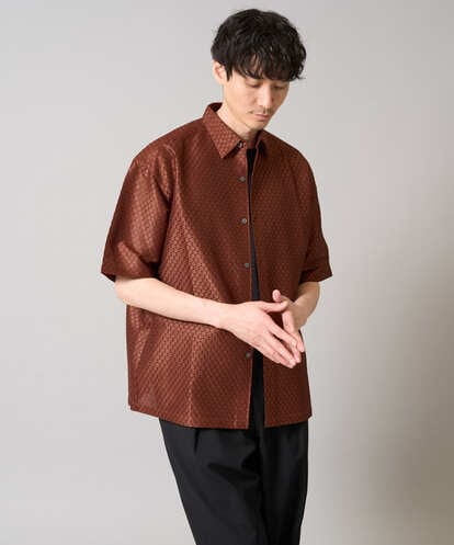 KHBHA64069 a.v.v MEN ドットジャカードワイドシルエットシャツ