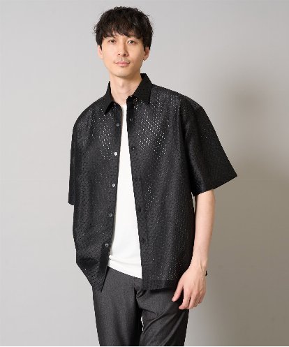 KHBHA64069 a.v.v MEN ドットジャカードワイドシルエットシャツ