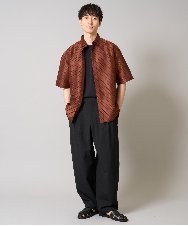 KHBHA64069 a.v.v MEN(アー・ヴェ・ヴェ) ドットジャカードワイドシルエットシャツ ブラック