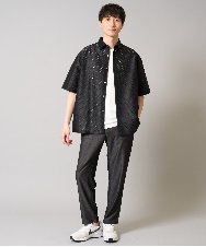 KHBHA64069 a.v.v MEN(アー・ヴェ・ヴェ) ドットジャカードワイドシルエットシャツ ブラック
