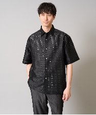 KHBHA64069 a.v.v MEN(アー・ヴェ・ヴェ) ドットジャカードワイドシルエットシャツ ブラック