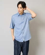 KHBHA70049 a.v.v MEN(アー・ヴェ・ヴェ) 【速乾/イージーケア】リネン混半袖シャツ ダークグレー