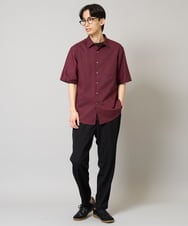 KHBHA70049 a.v.v MEN(アー・ヴェ・ヴェ) 【速乾/イージーケア】リネン混半袖シャツ ダークグレー