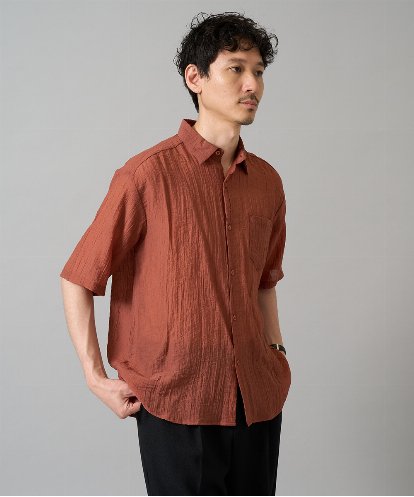 KHBHA74059 a.v.v MEN 【接触冷感】ワッシャーシアーワイドシルエットシャツ