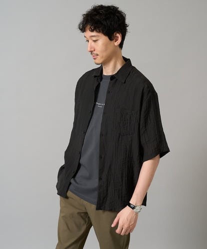 KHBHA74059 a.v.v MEN 【接触冷感】ワッシャーシアーワイドシルエットシャツ