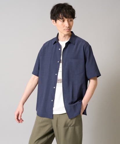 KHBHA77049 a.v.v MEN 【イージーケア/接触冷感】レギュラーカラーシャツ/リライト夏2【吸水速乾/UVカット】