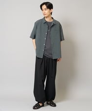 KHBHA78049 a.v.v MEN(アー・ヴェ・ヴェ) 【イージーケア/接触冷感】オープンカラーシャツ/リライト夏2【吸水速乾/UVカット】 ダークグレー