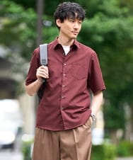 KHBHD70054 a.v.v MEN(アー・ヴェ・ヴェ) 【接触冷感/洗濯機で洗える/速乾/防シワ/イージーケア/ストレッチ】ポリエステルアサハンソデシャツ グリーン
