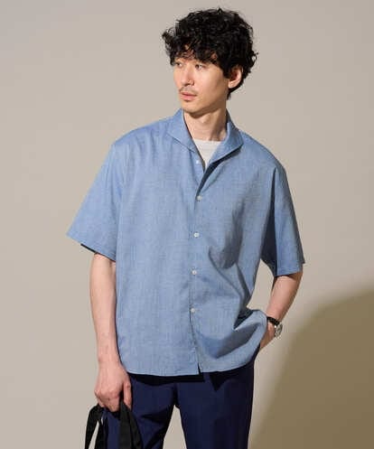 KHBHD72064 a.v.v MEN 【接触冷感/洗濯機で洗える/速乾/イージーケア/防シワ/ストレッチ】ポリエステルアサイタリアンカラーシャツ