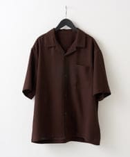 KHBHD80059 a.v.v MEN(アー・ヴェ・ヴェ) <接触冷感> スラブオックスゴブソデオープンカラーシャツ 【イージーケア/洗濯機で洗える】 ブラウン