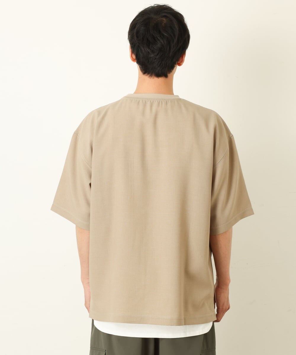 KHBHP62059 a.v.v MEN(アー・ヴェ・ヴェ) 【S-XXL/2SET】カットソー付きシャツプルオーバー ブラウン