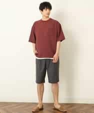 KHBHP62059 a.v.v MEN(アー・ヴェ・ヴェ) 【S-XXL/2SET】カットソー付きシャツプルオーバー ブラウン