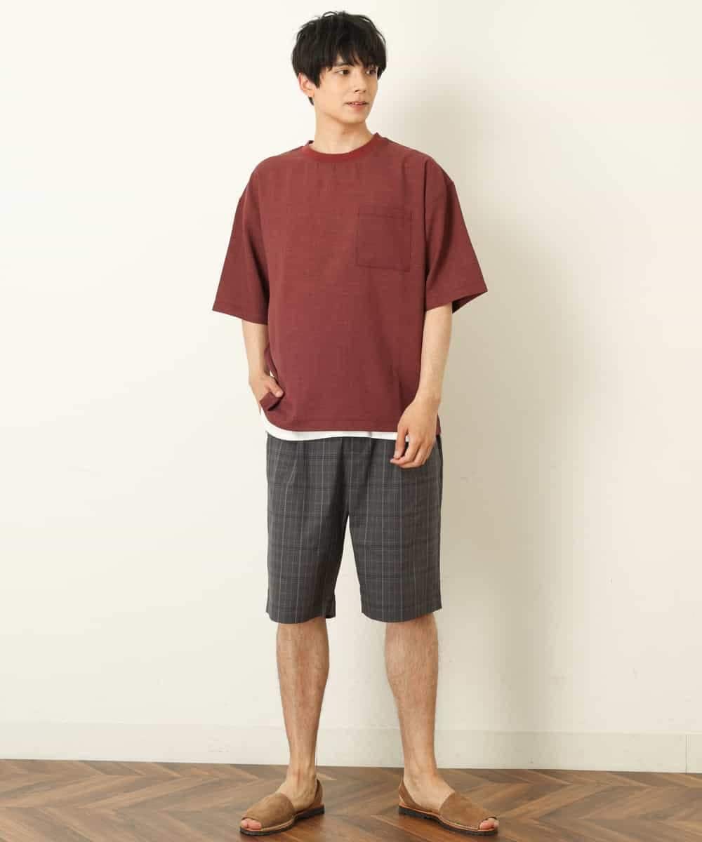 KHBHP62059 a.v.v MEN(アー・ヴェ・ヴェ) 【S-XXL/2SET】カットソー付きシャツプルオーバー ブラウン