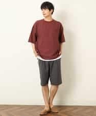 KHBHP62059 a.v.v MEN(アー・ヴェ・ヴェ) 【S-XXL/2SET】カットソー付きシャツプルオーバー ブラウン