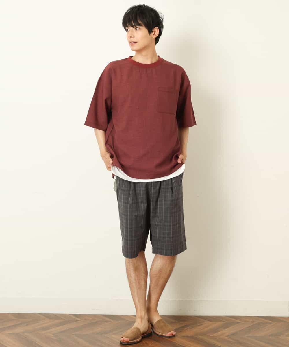 KHBHP62059 a.v.v MEN(アー・ヴェ・ヴェ) 【S-XXL/2SET】カットソー付きシャツプルオーバー ブラウン