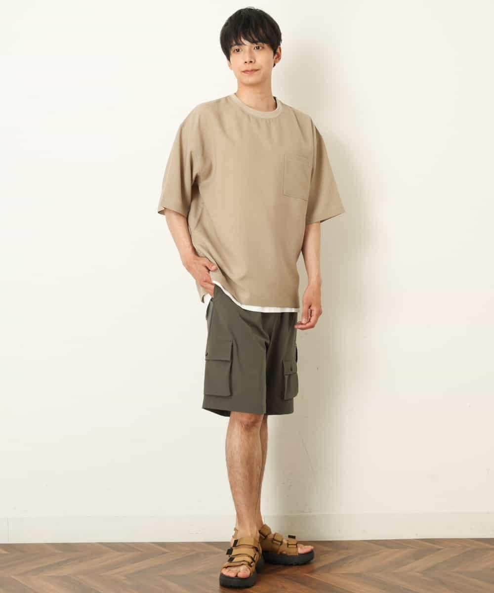 KHBHP62059 a.v.v MEN(アー・ヴェ・ヴェ) 【S-XXL/2SET】カットソー付きシャツプルオーバー ブラウン