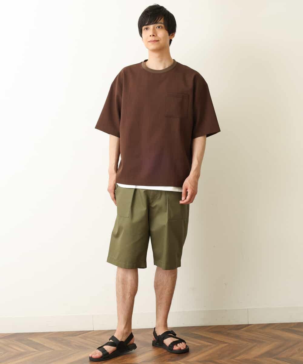 KHBHP62059 a.v.v MEN(アー・ヴェ・ヴェ) 【S-XXL/2SET】カットソー付きシャツプルオーバー ブラウン