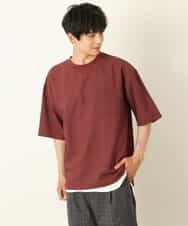KHBHP62059 a.v.v MEN(アー・ヴェ・ヴェ) 【S-XXL/2SET】カットソー付きシャツプルオーバー ブラウン