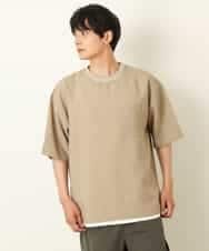 KHBHP62059 a.v.v MEN(アー・ヴェ・ヴェ) 【S-XXL/2SET】カットソー付きシャツプルオーバー ブラウン