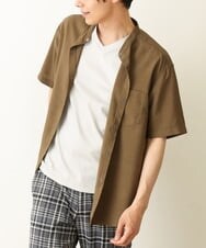KHBHP77049 a.v.v MEN(アー・ヴェ・ヴェ) 【S-XXL】リライトリングドットバンドカラーシャツ（セットアップ対応） カーキ