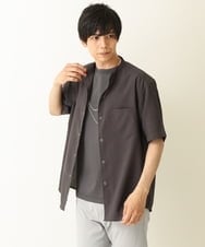 KHBHP77049 a.v.v MEN(アー・ヴェ・ヴェ) 【S-XXL】リライトリングドットバンドカラーシャツ（セットアップ対応） カーキ