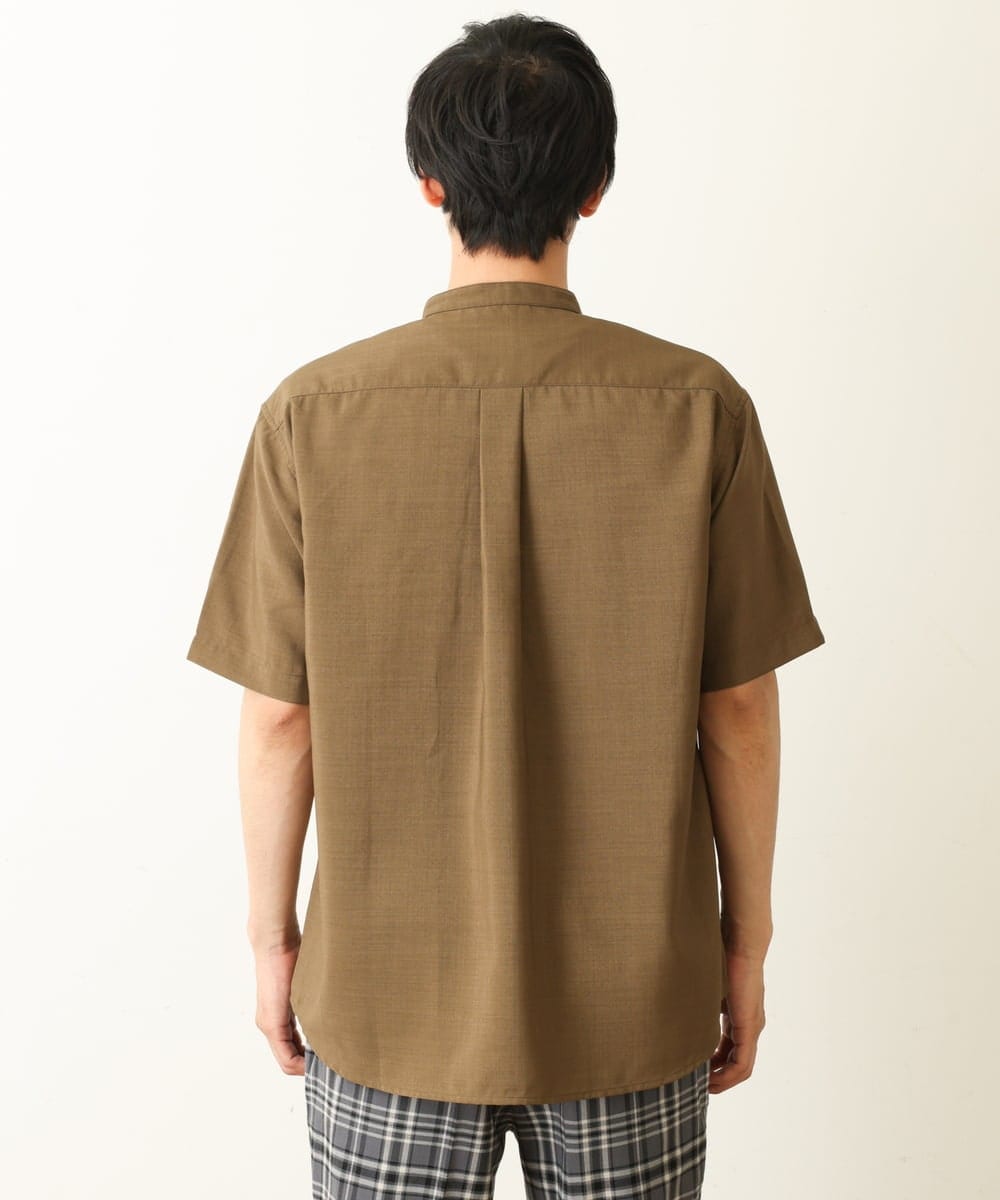 KHBHP77049 a.v.v MEN(アー・ヴェ・ヴェ) 【S-XXL】リライトリングドットバンドカラーシャツ（セットアップ対応） カーキ