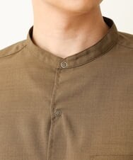 KHBHP77049 a.v.v MEN(アー・ヴェ・ヴェ) 【S-XXL】リライトリングドットバンドカラーシャツ（セットアップ対応） カーキ